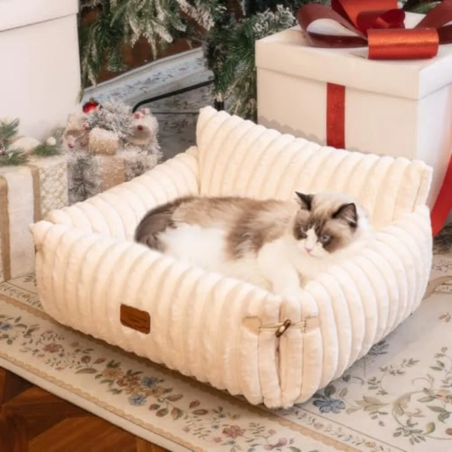

Cat Couch Bed for Indoor Cats Fluffy Cat Sofa Recliner with Removable Washable Cover Cute Pet Lounge Suitable for Puppy Kitten