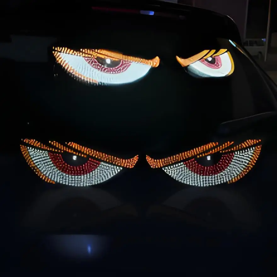 Truck Car Devil Eye Light Multi-Mode Board Windshield Pixel Panel Decorative Lamp USB Remote Control Window Screen LED Display