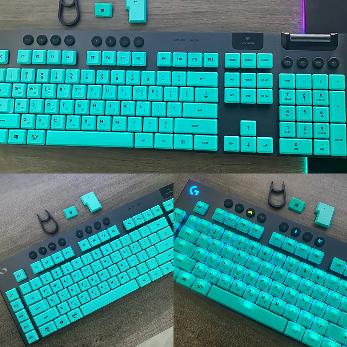 Korean Language Keycaps,PBT/PC Custom Keycap Set,Suitable for Logitech G915 G813 G815 G913 TKL RGB Mechanical Gaming Keyboard.