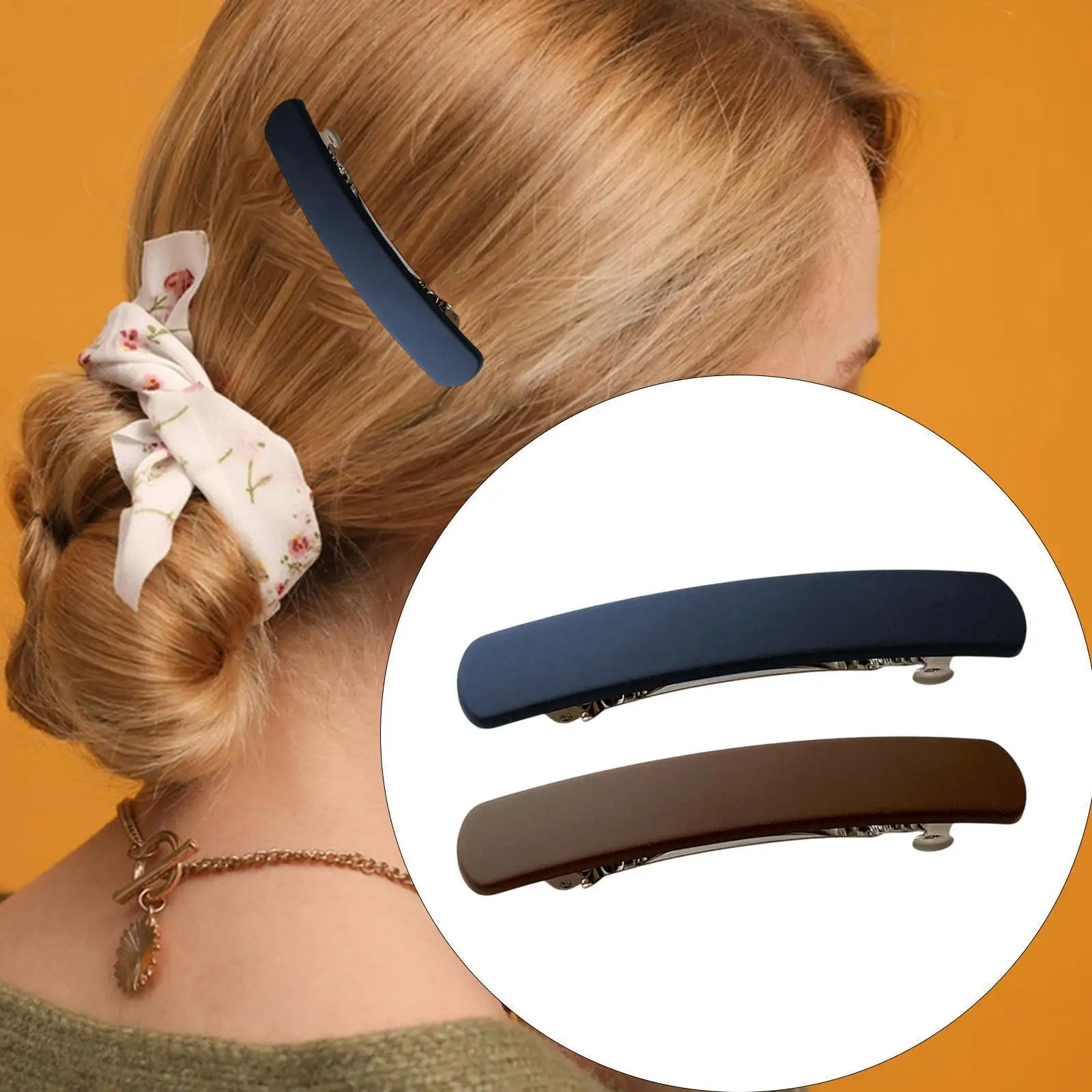 

2 Pieces Hair Barrettes for Women Metal Styling Accessories 3.5 inch Small Clips