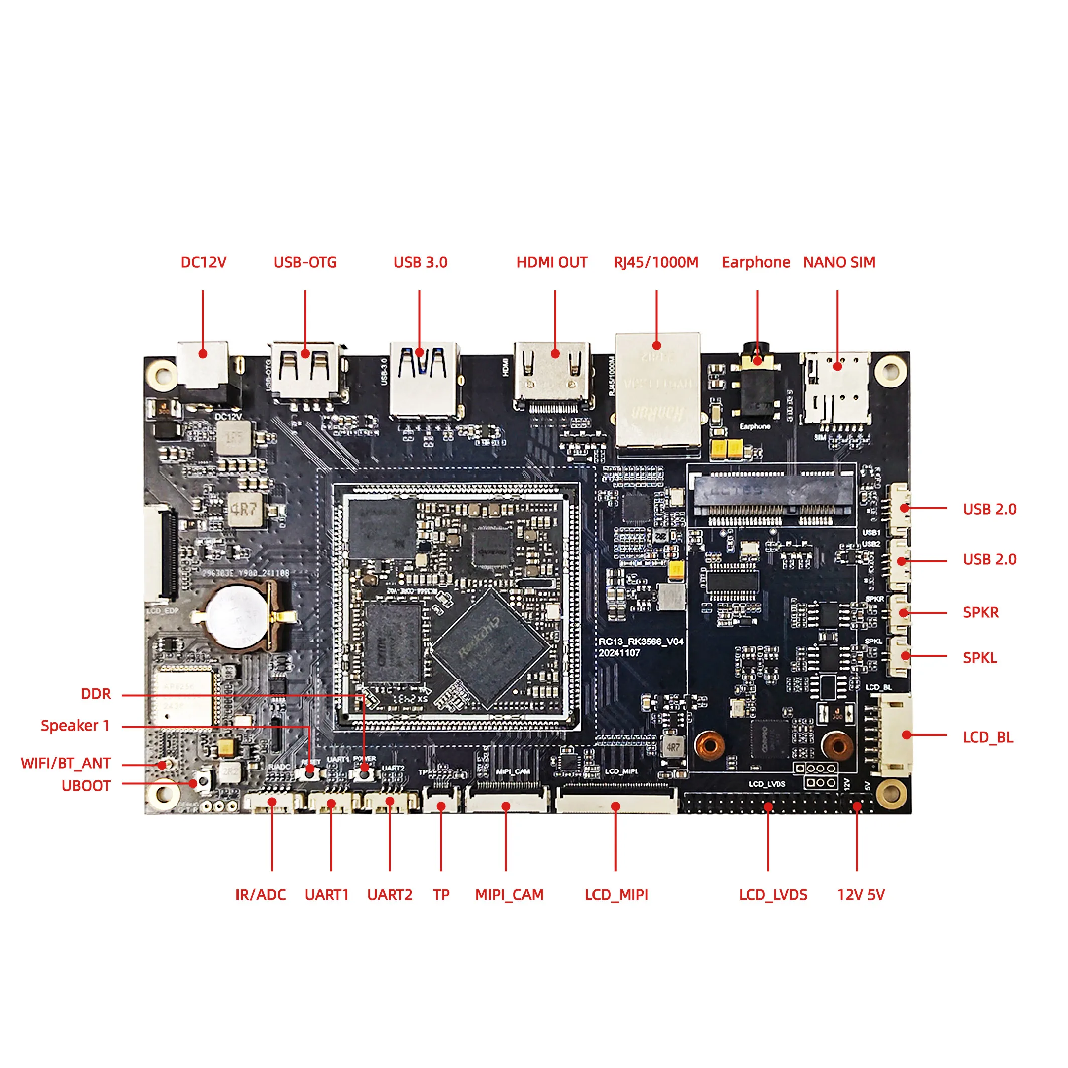 Rockchip RK3566 Linux Arm جزءا لا يتجزأ من Raspberries Pi Orange Pi Banana Pi Core Board مع نظام Android Linux لوحة الناقل التجريبي #3