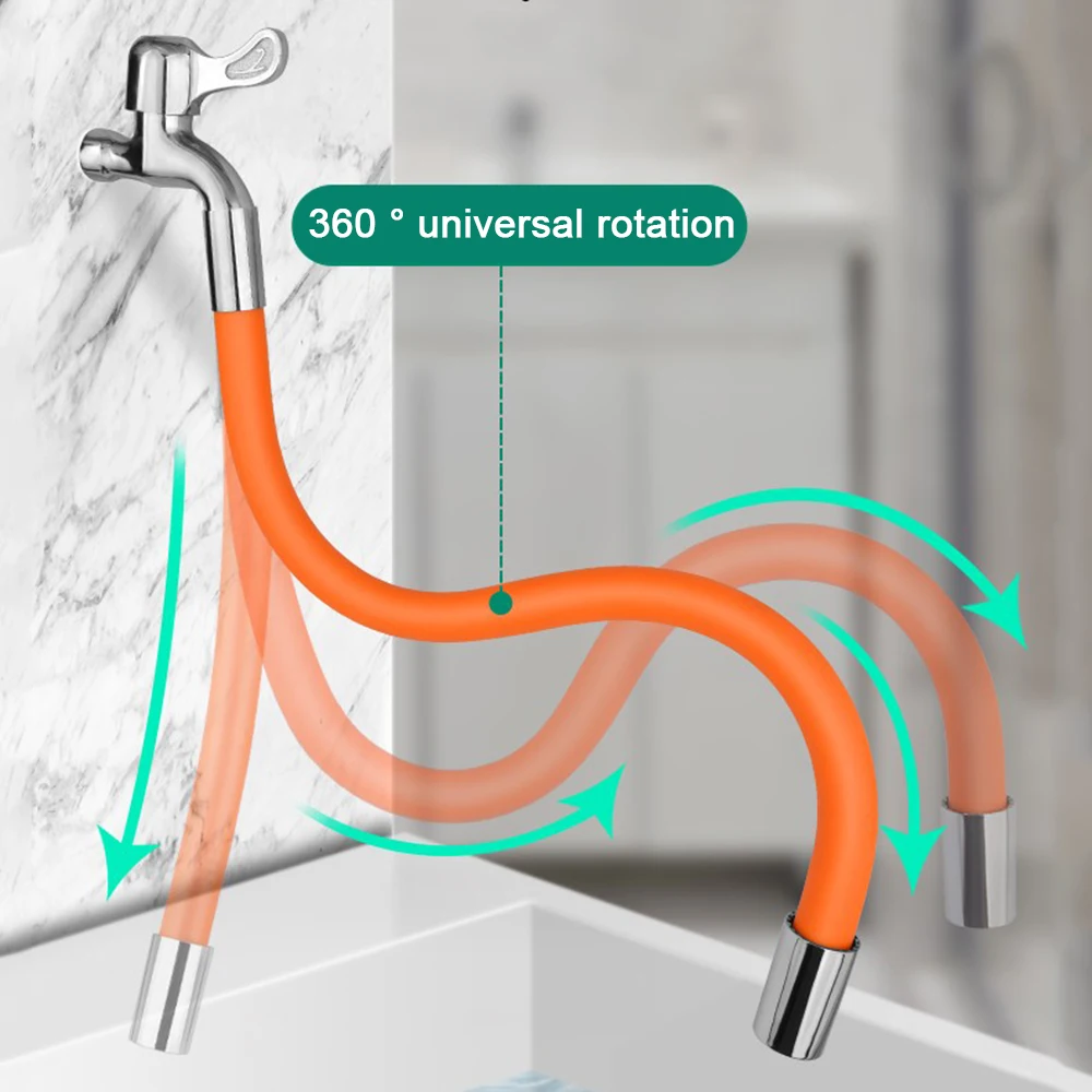 360 °   Rotierende Silica Gel Wasserhahn Extender Flexible Biege Bad Wasserhahn Waschbecken Universal Splash Extender Küche Zubehör