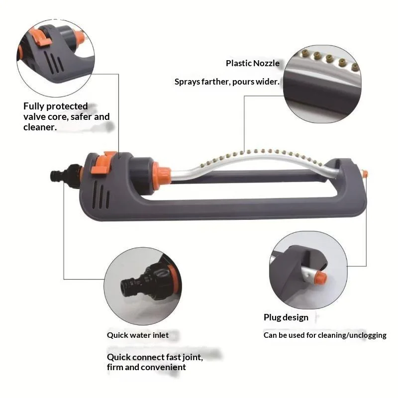 AnswerAutomatic Lawn Swing Sprinkler 19 Nozzle Garden Sprayer Watering Agriculture Watering Garden Irrigation Sprinkler