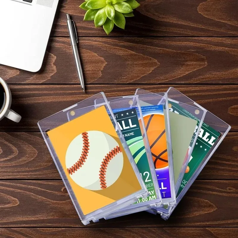 Tarjeteros magnéticos para tarjetas comerciales, estuche protector rígido, funda protectora transparente acrílica para juegos, tarjetas deportivas de béisbol