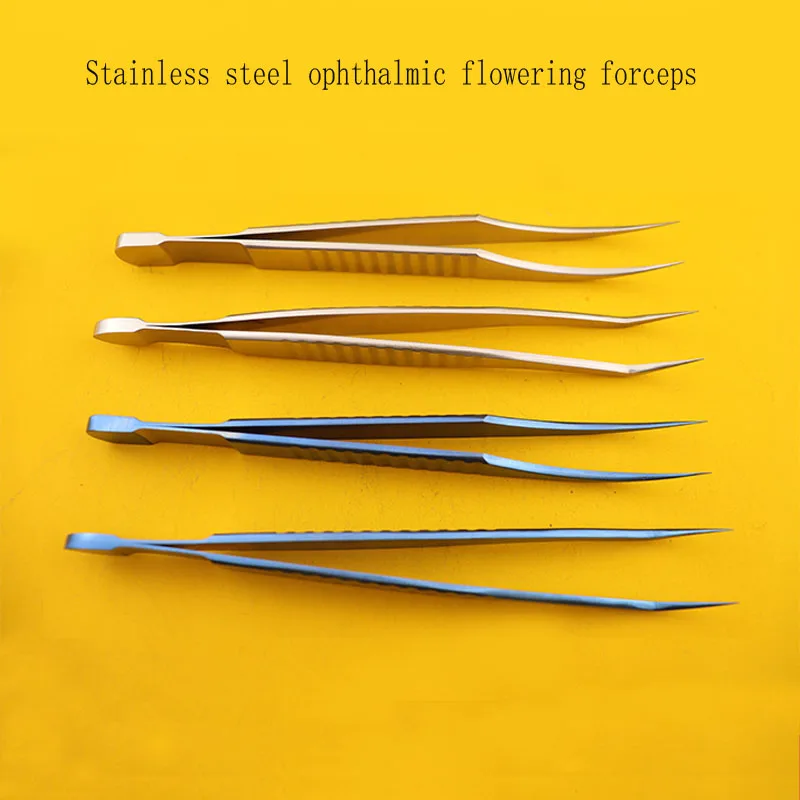 False eyelash forceps, medical high-precision eyelash beautification specialist, flower assisted special gold feather clips, pro