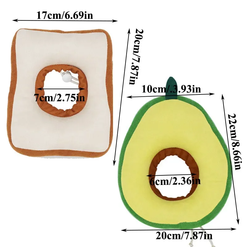 Pet Cat Dog Elizabeth Circle Collar Avocado Shaped Cotton Adjustable Dogs Protective Neck Collar Cone Recovery Wound Collar Toys