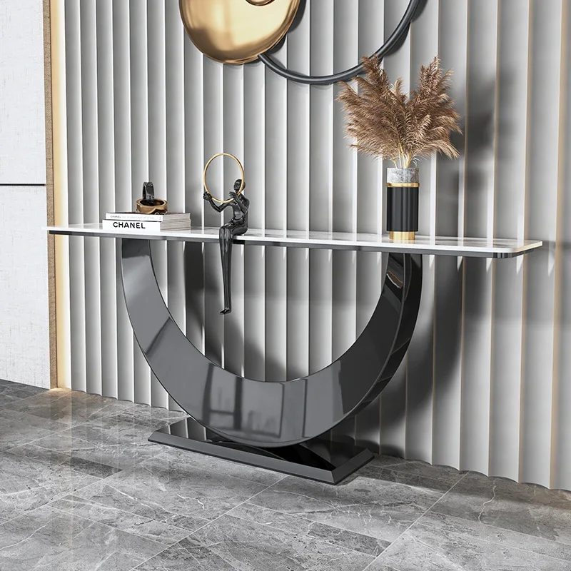 Moderne Eenvoudige High-End Corridor Strip Case Italiaanse Rotsplaat Toegangstafel