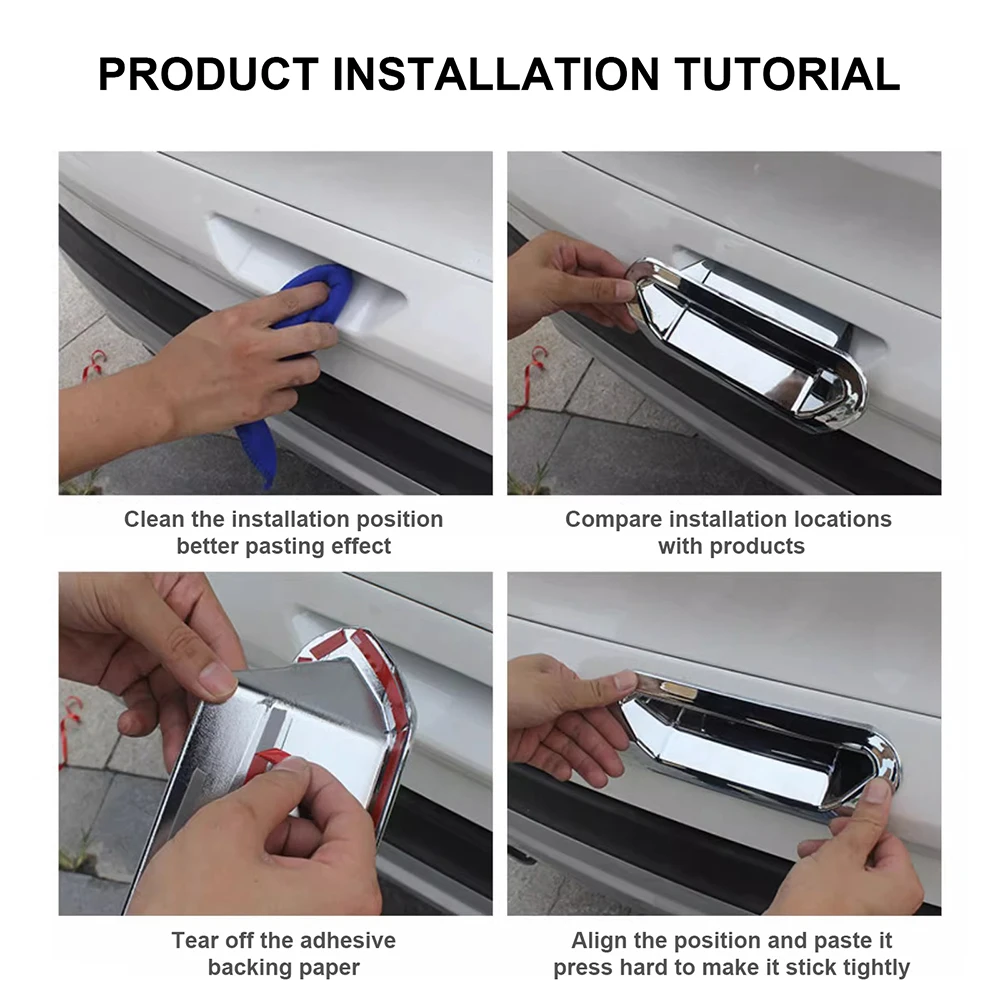 For Ford Escape Kuga 2013 2014 2015 2016 2017 2018 2019 ABS Rear Car Trunk Door Handle Bowl Cover Trim Bezel Styling Accessories view 3