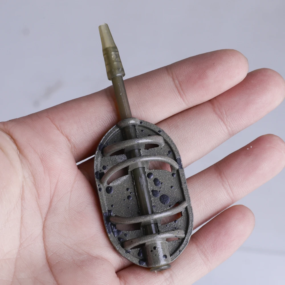FTK Karpfenangel-Futterkörbe 30g/40g/50g Zinklegierung Schnellwechsel-Design, Leichtgewichtige Nicht-Elektrifizierte Köder mit Gewichtsmarkierungen – Detail 4