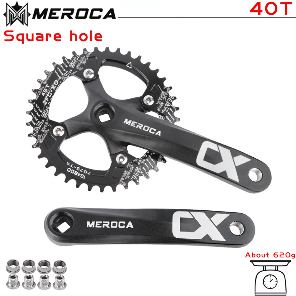 MEROCA CX Vierkant Gat Fiets Crankstel 104BCD Aluminium IXF Vierkant Gat Mountainbike Crankstel 170mm 32 T/34 T/36 T/38 T/40 T/42