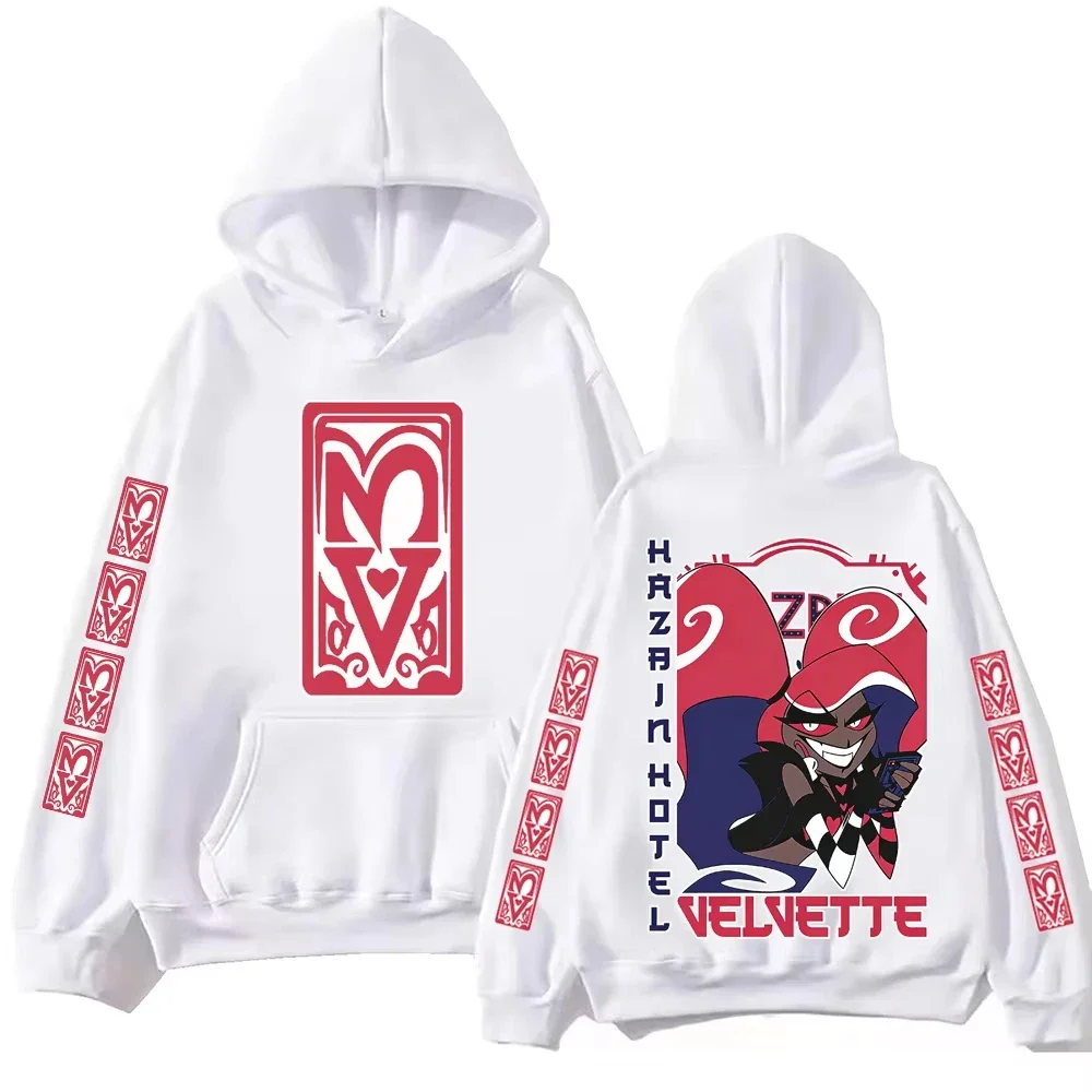Hazbin Hotel Velvette Graphic Design Hoodie Man Woman Harajuku Long Sleeve Pullover Tops Sweatshirt Gift