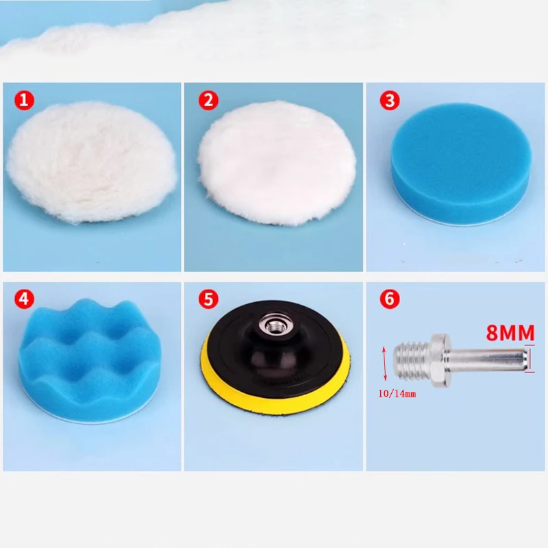 Car Beauty Waxing And Polishing Disc 6pcs Sponge Set Tool Multi-functional Electric Polishing And Cleaning Kit