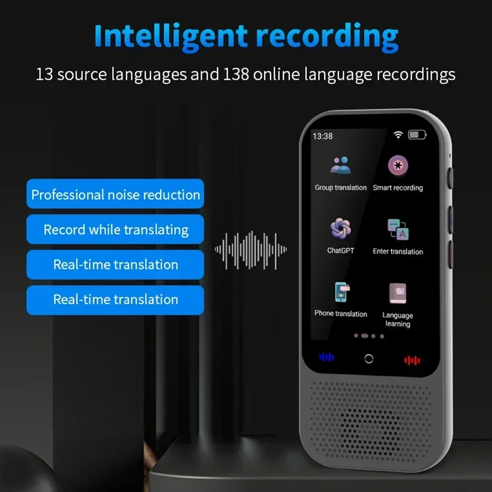 Portable Voice Translator S80 PRO Offline Voice Photo Intelligent Translate 138 Languages ChatGPT Smart Translation Device