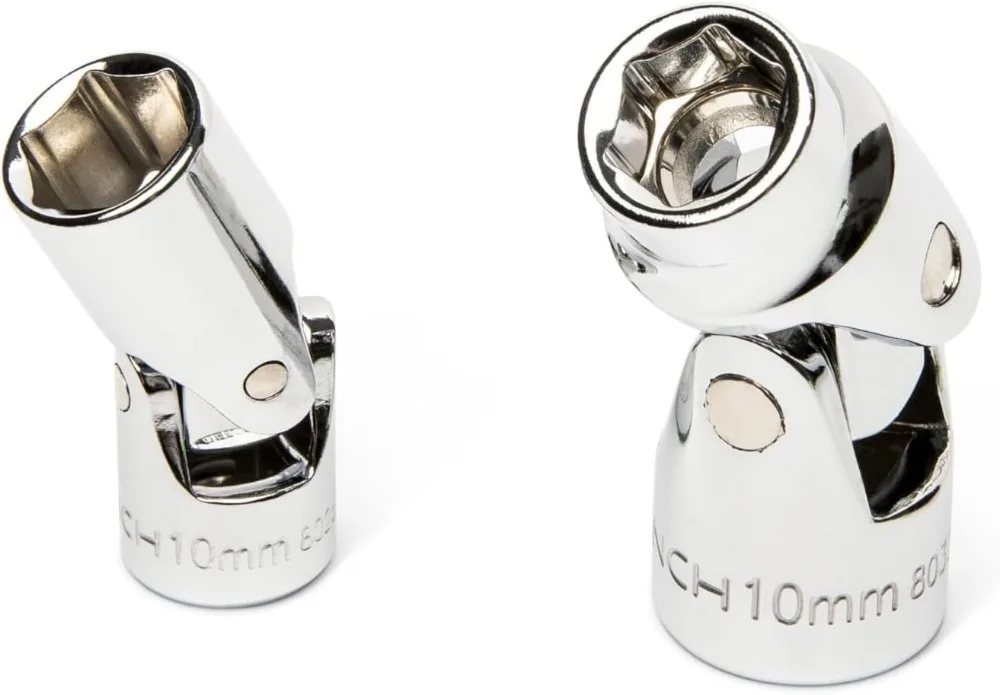 Set di 10 bussole a 6 punte con attacco da 1/4" e 3/8" con diversi tipi di prese, dimensioni 10 mm