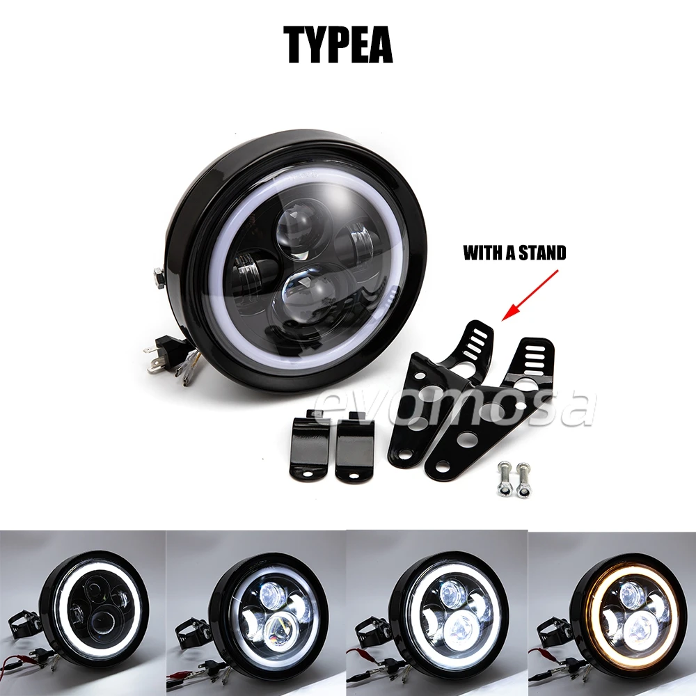 Headlight Bulbs 7 Inch Round Motorcycle LED Headlamp Turn Signal For Lada Niva Urban Offroad For honda CG125 GN125 CB400 CB750 view 2