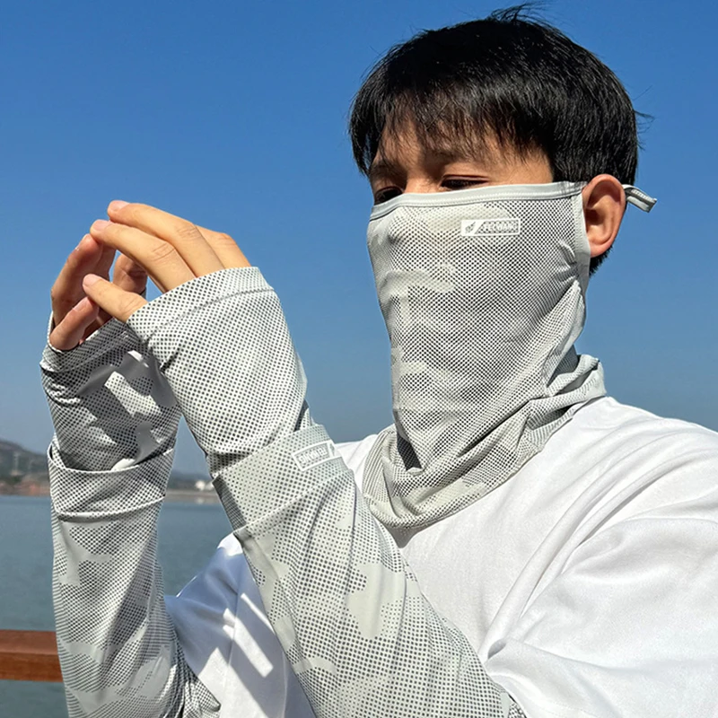 Masker Wajah Pria Wanita Perlindungan Matahari/UV Penutup Leher Panjang Sejuk untuk Bersepeda Motor Memancing