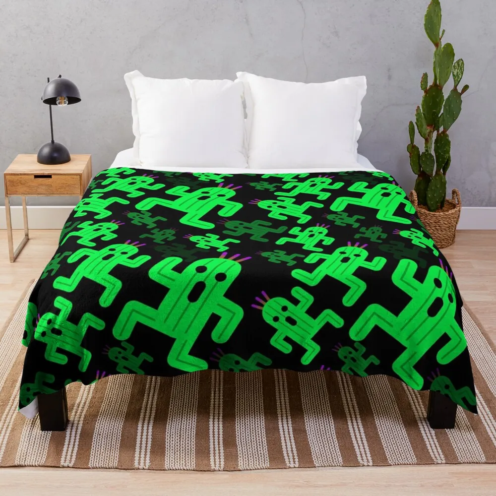 Cactuar Pattern Throw Blanket Thermal Blanket Soft Plaid