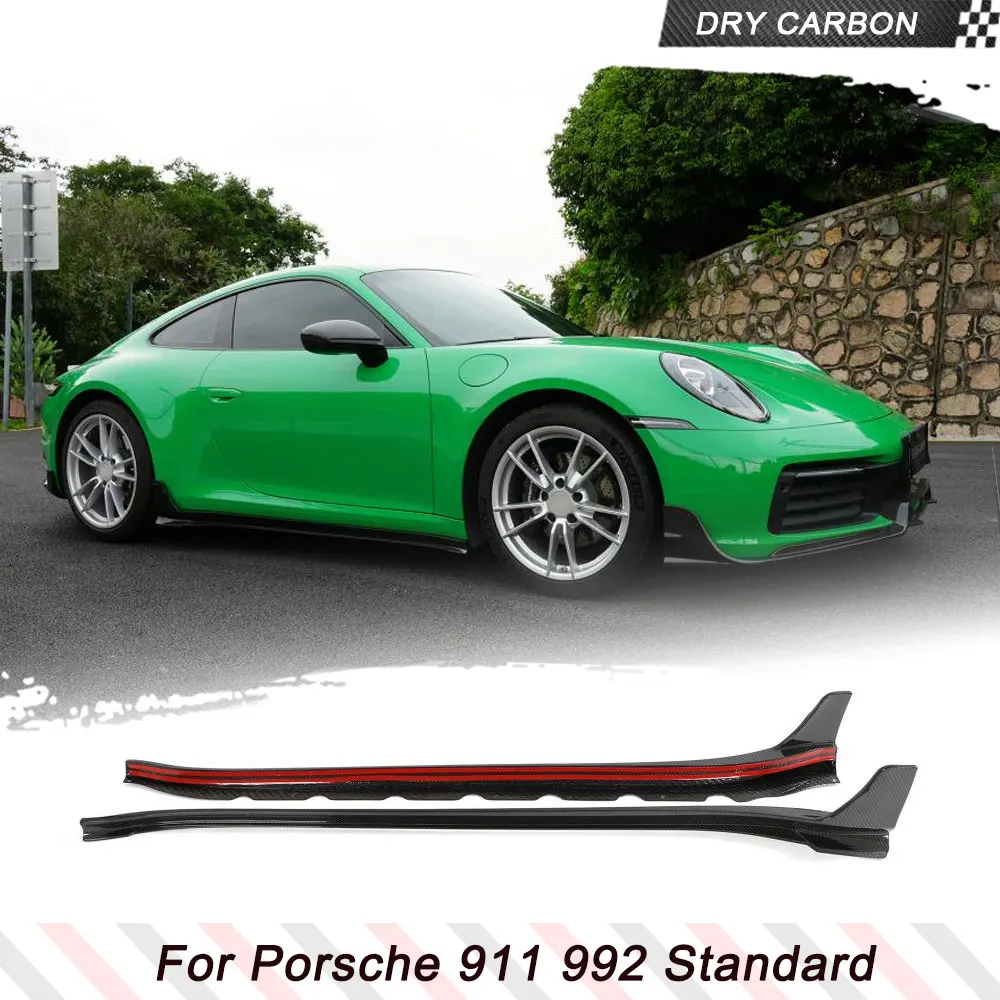 

Prepreg Dry Carbon Car Side Skirt Rocker Panels Body Kits for Porsche 911 992 Standard 2019-2023 Car Side Bumper Extensions Lip