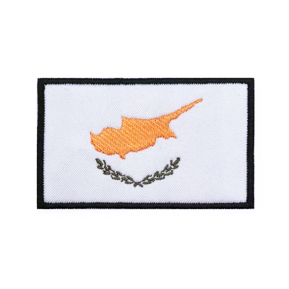 Cyprus flag Patches Armband Embroidered Patch Hook & Loop Iron On Embroidery  Badge Military Stripe