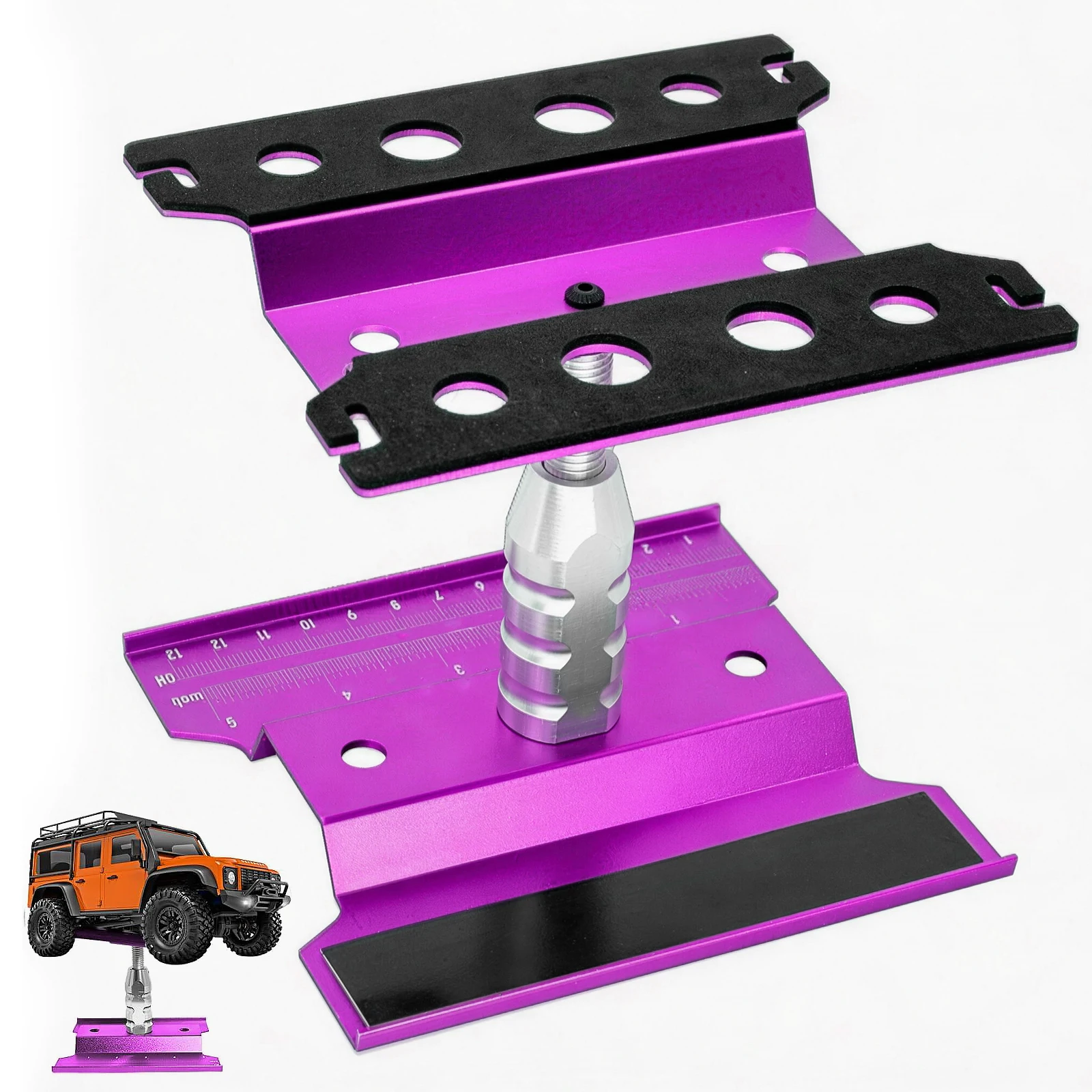 RC Car Stand Lift Lower Adjustable Workstation Aluminum 360 Degree Rotation RC Stand for 1/8 1/10 1/12 RC Car Traxxas Slash TRX4