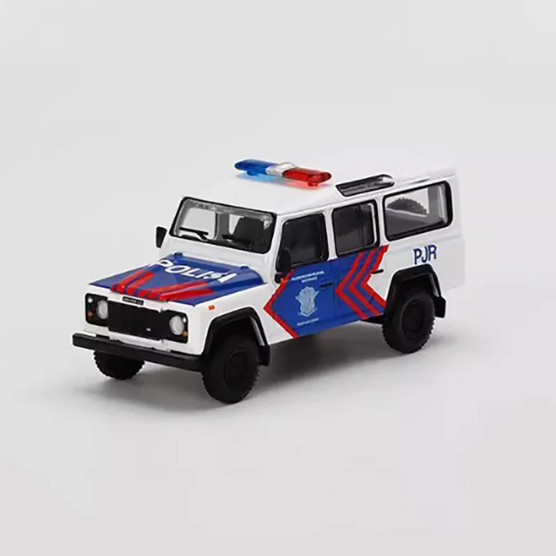 TSM MINI GT 1:64 Scale Land Rover Defender 110 Police Alloy Car Model Ornament Souvenir Display Collection Hobby Gift