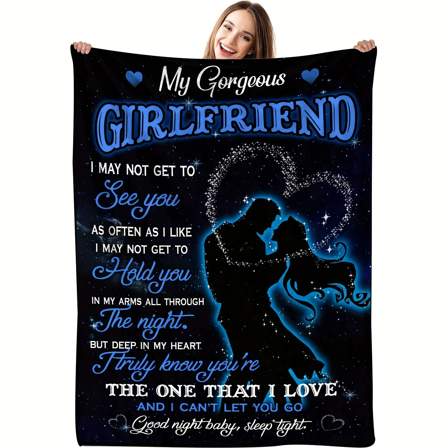 Creative Girlfriend Gifts Cozy Throw Blanket, Romantic Patterned Couch Bed Warm Wrap for Nap, All Season Decor Gift