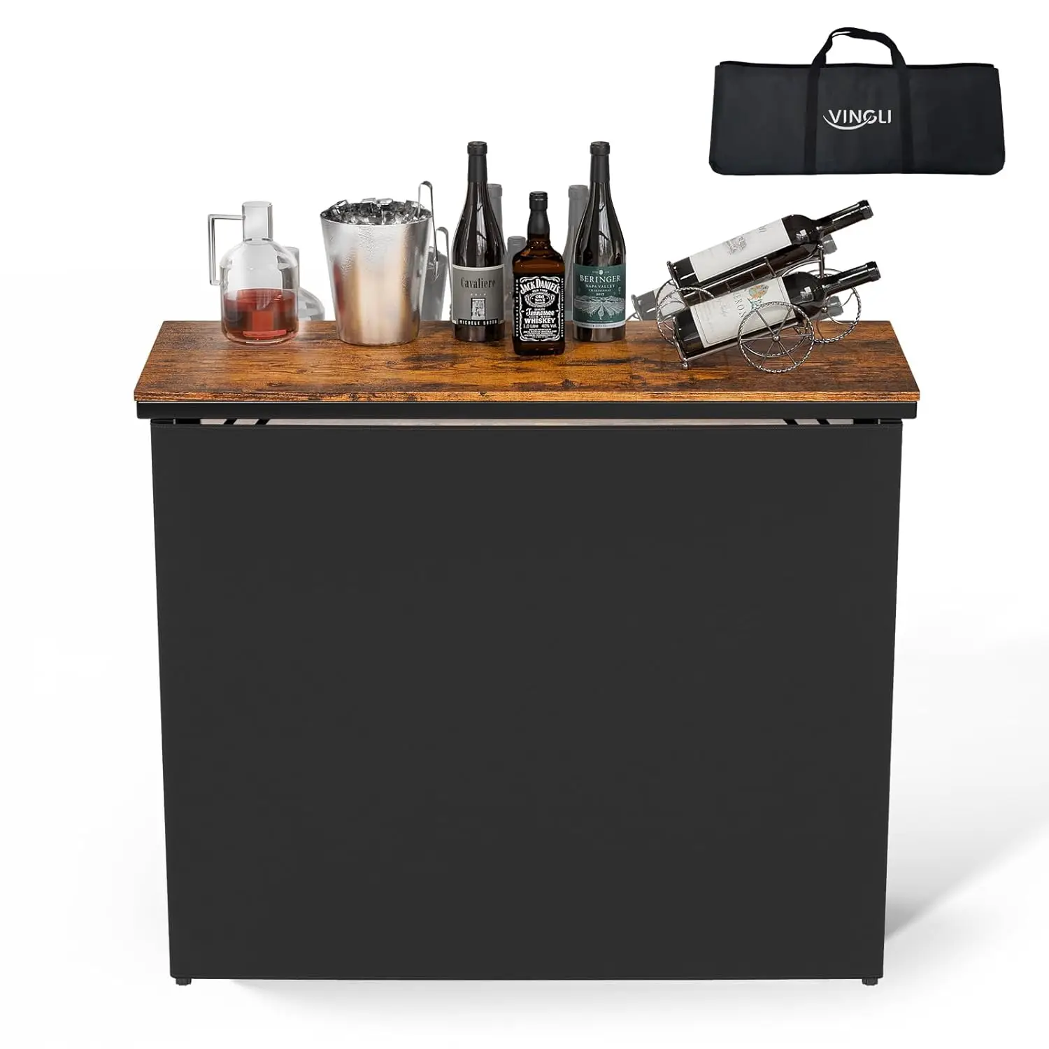 

45" Commercial Portable Bar Table Mobile Indoor Outdoor Event Party PP Skirt, Customized