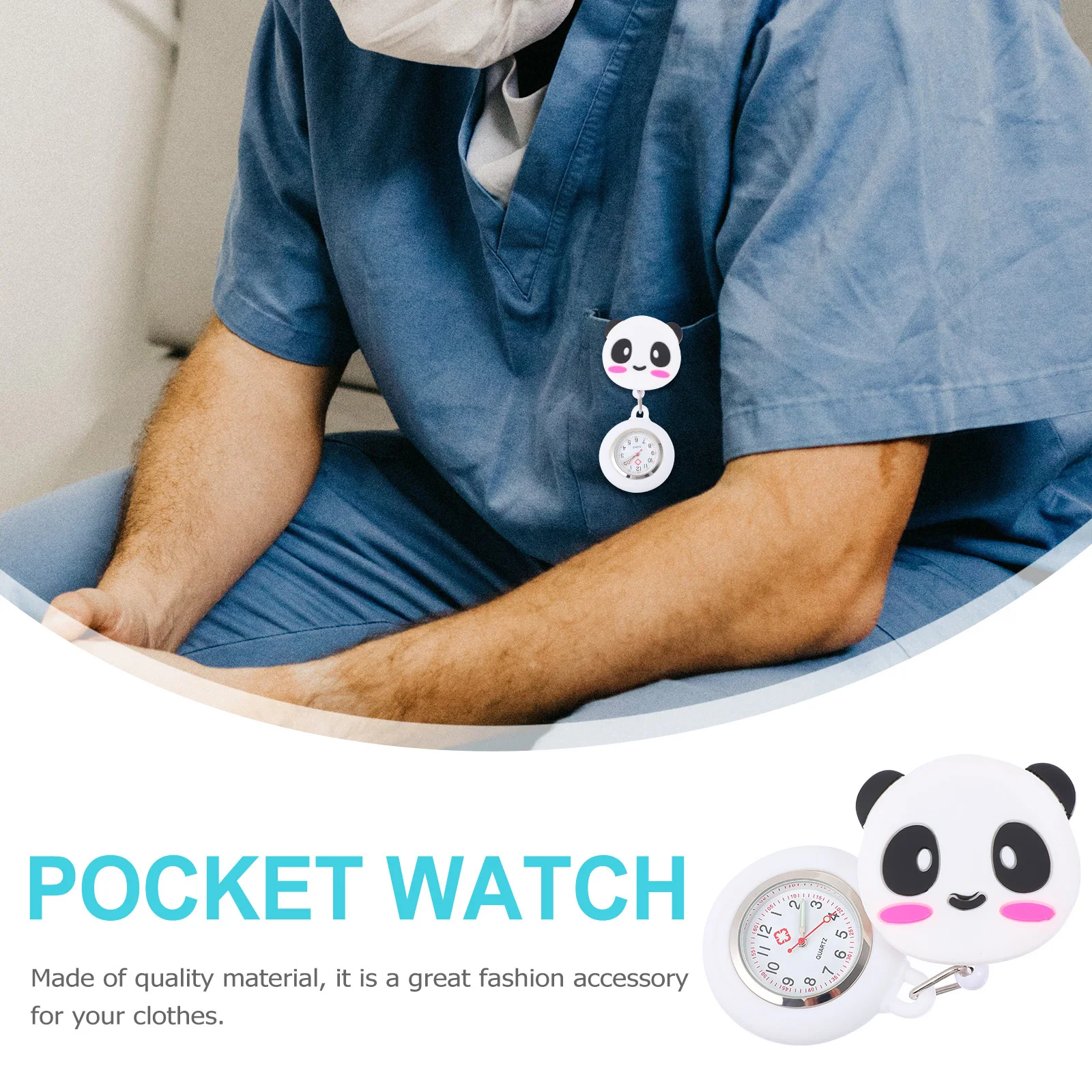 Panda Hanging Watch Stretchable Soft Chest Watch Lovely Modelling Exquisite Texture Easy to Carry Suitable for Multiple