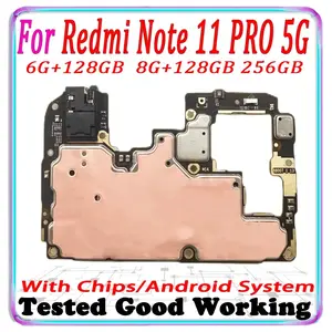 Bilashmart 128GB 256GB Mainboard Xiaomi Hongmi Redmi Note 11 Pro 5G Motherboard Unlocked Logic Board Plate Redmi Note 11 Pro 5G