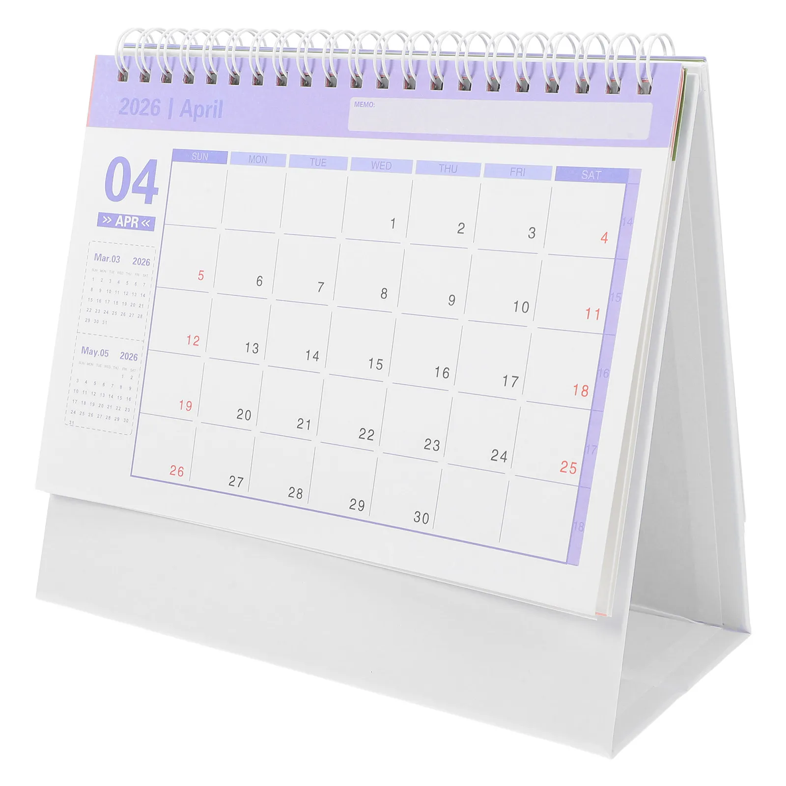 

Компактный настольный календарь-планировщик на 2026 год, маленький откидной настольный календарь, июль 2025 г. - декабрь 2026 г., органайзер для дома и офиса, фиолетовый