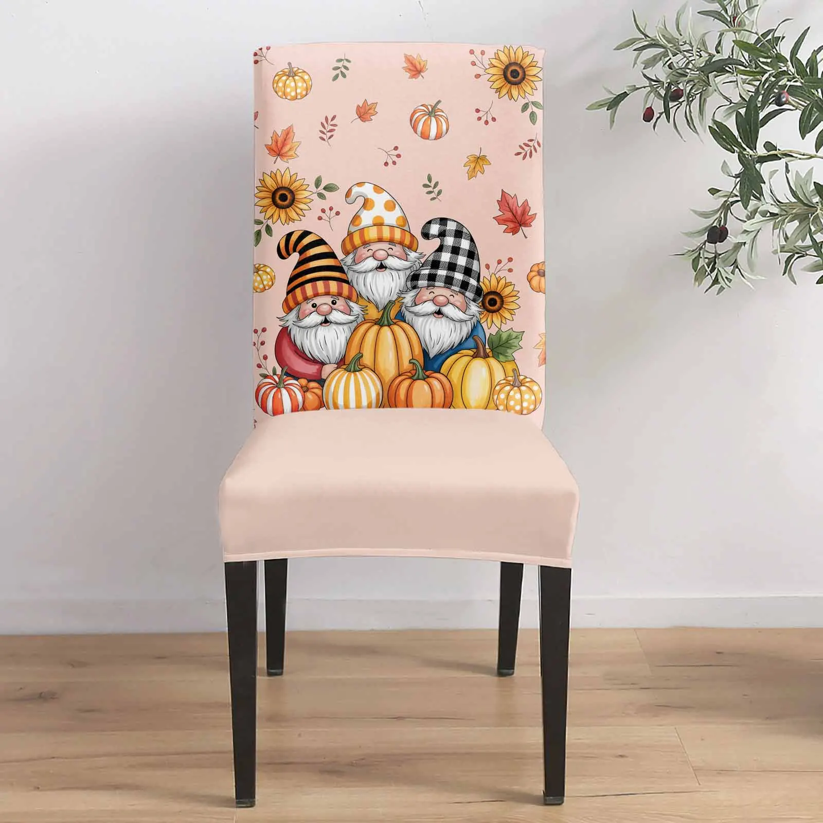 

Кленовый лист, гном, тыква, 4/6/8 шт., эластичный чехол на стул из спандекса для свадьбы, отеля, банкета, столовой