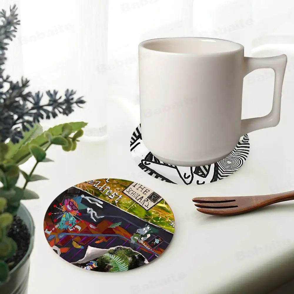 Band C-Car Seat H-Headrest Retro Wooden Cup Mats Elements Colour Printing Cup Coasters Home Kitchen Decora Gifts