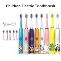 USB Sonic Children Electric Toothbrush Rechargeable Colorful Cartoon Brush Kids Automatic IPX7 Waterproof With Replacement Head