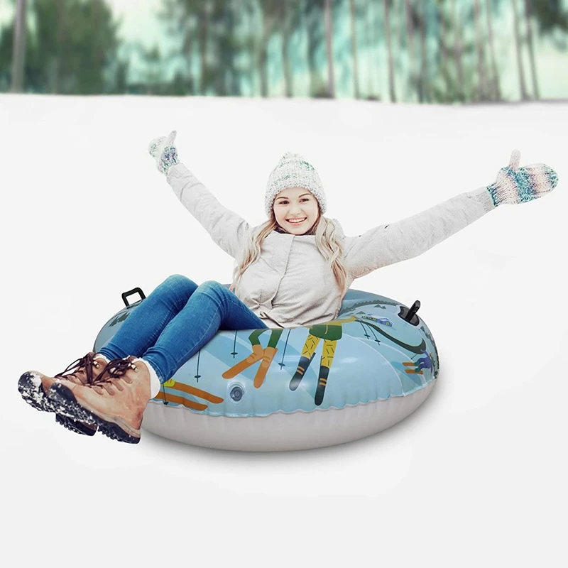 Snow Tube 41 Inch Inflatable Snow Tube Toy For Kids And Adults Winter Inflatable Snow Sled Toys Outdoor Snow Toys