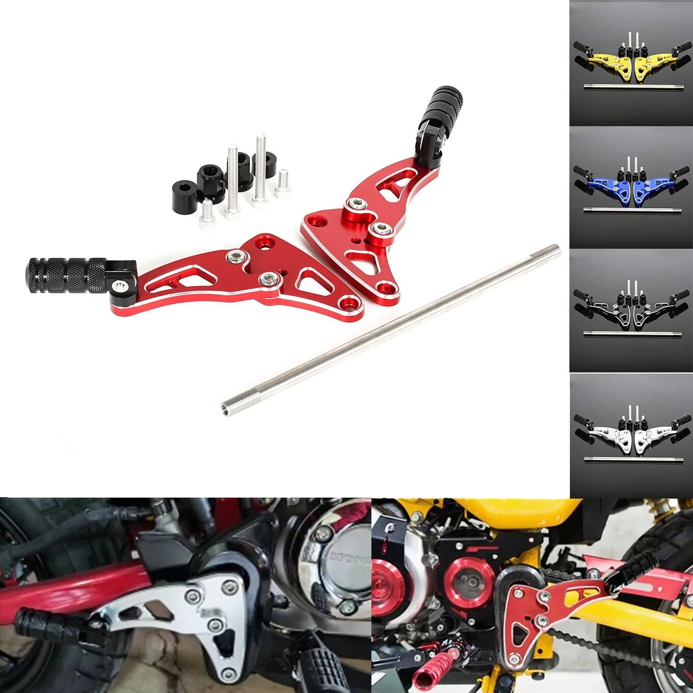 

3D Foldable Rear Passenger Footrest Pedal Pegs For Honda Monkey 125 2018-2024 CNC Aluminum Modified Accessories