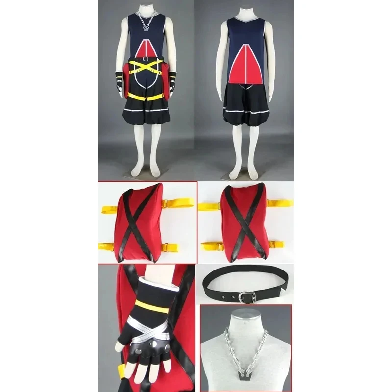 Anime - Kingdom Hearts 2 Sora cosplay costume with necklace 11x;8's,6; FD1;6 - view 2