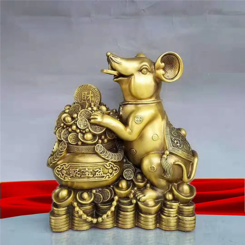 Brass Zodiac Rat Decoration Home Decor Ornament