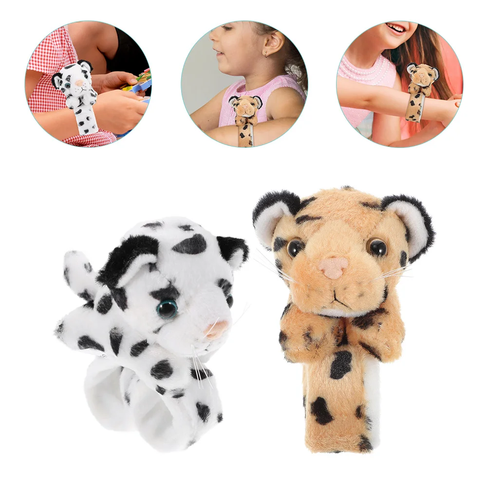 

2pcs Simulated Animal Slap Bracelets Kids Wristbands Lightweight Party Favors Cartoon Animal Bracelet Slap Bands For