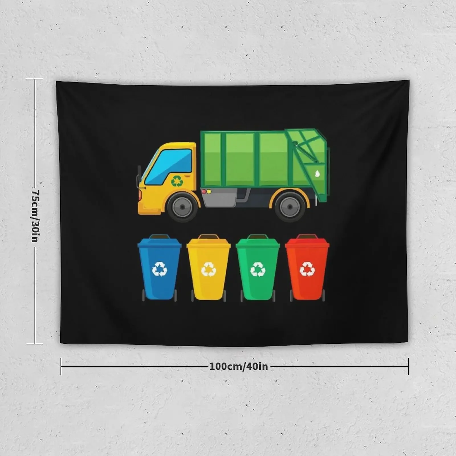 Recycling Trash Truck Design Gift Tapestry Tapete For The Wall Decorative Wall Tapestry