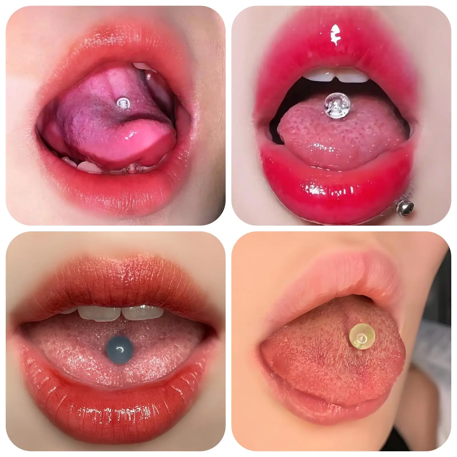 36pcs 14G Flexible Acrylic Rubber Straight Tongue Ring Nipple Barbell Pregnancy Belly Ring Retainer Piercing Jewelry 12mm-28mm