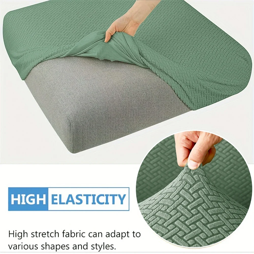 Jacquard Sofa Covers Soft Pure Sofa Seat Slipcover for Home Living Room Elastic L-Shaped Sofa Protector Chaise Lounge Seat Case