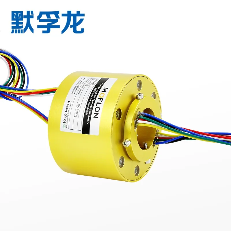 All-gold conductive slip ring through-hole conductive ring brush, collector ring, 360-degree rotating wire connector, 6-way.1PCS