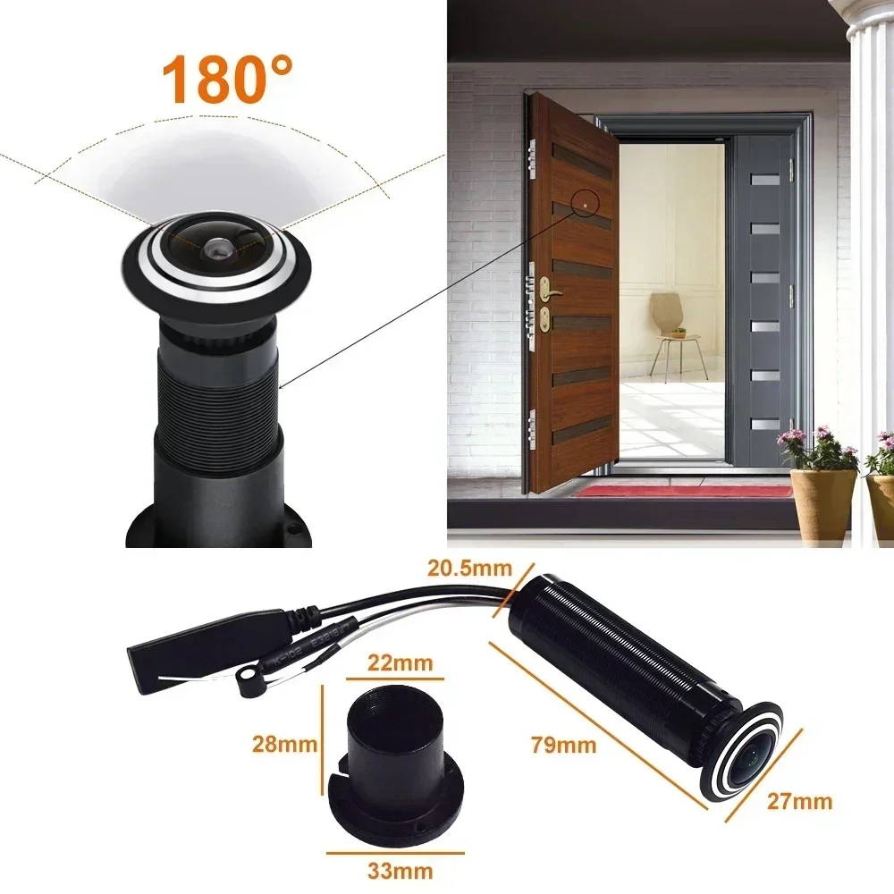 1080P Full HD Door Eye Hole Camera Security 1.7mm Lens Wide Angle FishEye CCTV Network Mini Peephole Door Wifi Cameras P2P ONVIF