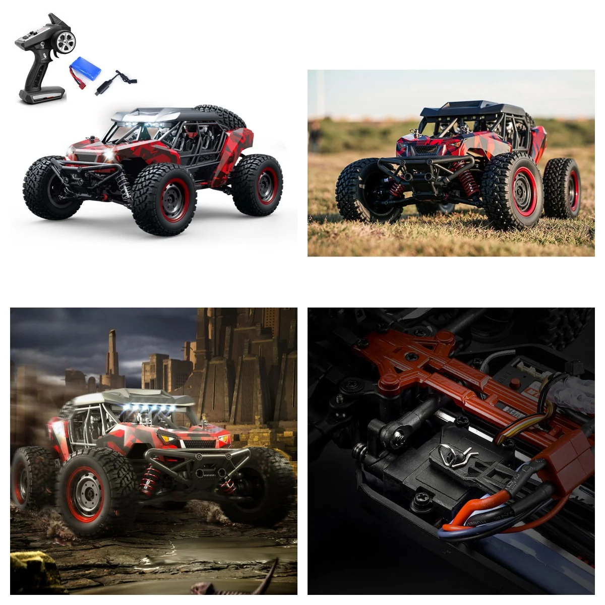 

1/16 SCY 16106 AWD RC Desert Truck Светодиодный светильник Защита от зарядки 390 Двигатель 30A ESC Внедорожный автомобиль для начинающих