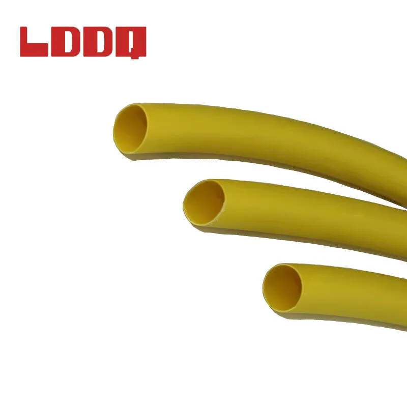 LDDQ 1m Heat Shrink Tube 3:1 Yellow Adhesive Glue Lined Tubing Ratio 3:1 Inner Diameter 3.2/4.8/6.4/7.9/9.5/12.7/19.1/25.4 mm