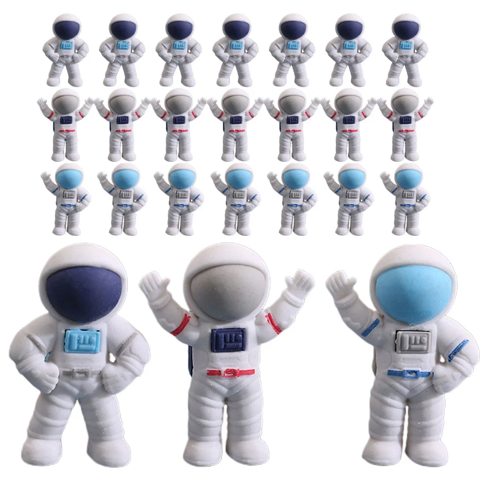 

24 Pcs Astronaut Eraser Gift Erasers for Kids Bulk Charming Ornaments Small Students Kawaii Adorable