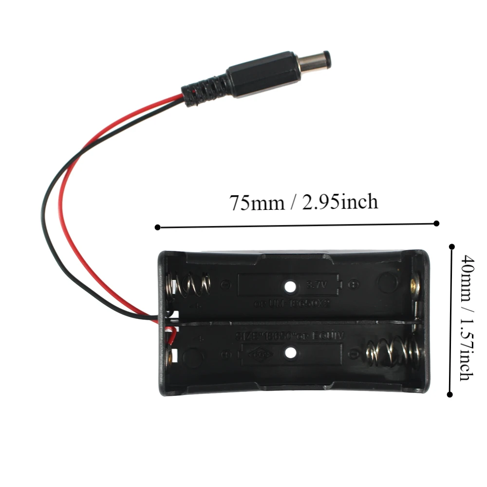 18650 Battery Holder Storage Box Case   2X 7.4V with DC Head Power Bank Cases 18650 2 Slot Batteries Container