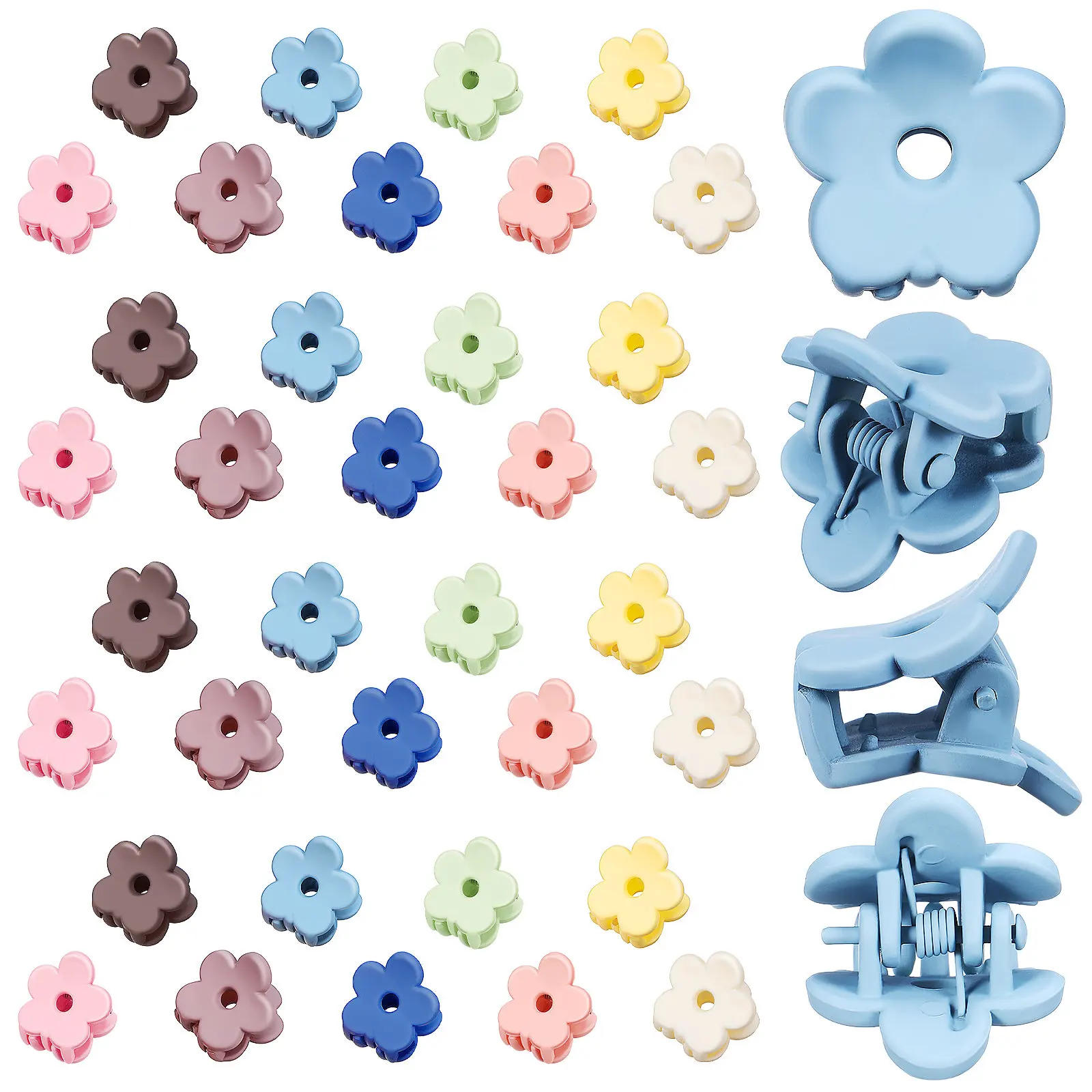 

40Pcs Mini Flower Claw Clips Small Hair Clips for Short Layers Baby Hair Styling Accessories Lightweight Comfortable Daily Wear
