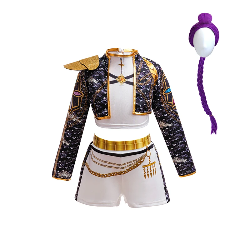 Mädchen Hip-Hop Tanzoutfit Set Mehrere Stile Crop Top Jacke Rock Shorts Kinder Jazz Bühnen-Performance-Kostüm