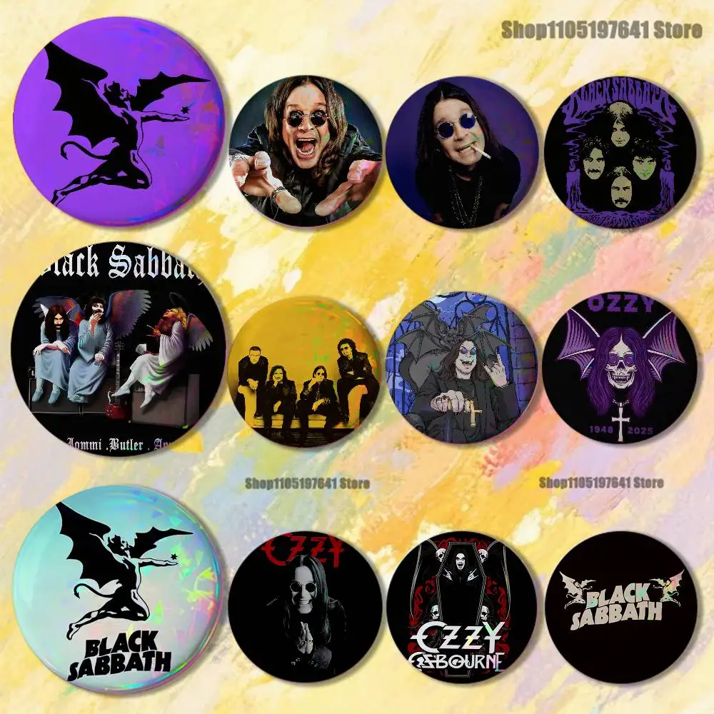 

B-Black S-Sabbath_S Of The Band Badges Button Round Creative Pin Brooch Badge Bag Decor Accessories Fans Collect Friends Gifts